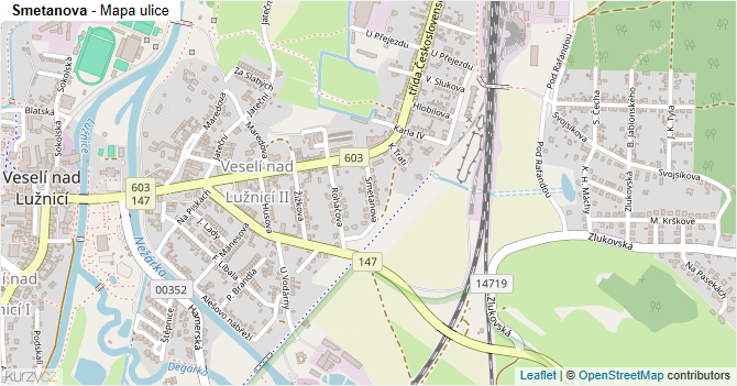 Smetanova - mapa ulice