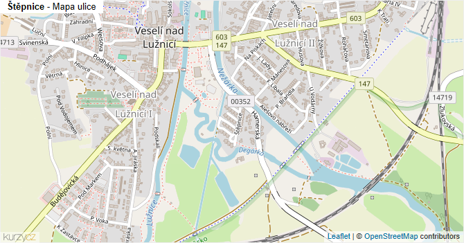 Štěpnice - mapa ulice