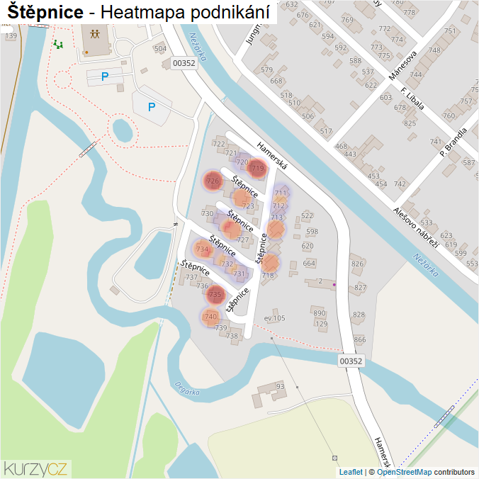 Mapa Štěpnice - Firmy v ulici.