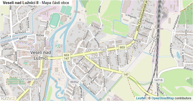 Veselí nad Lužnicí II - mapa části obce