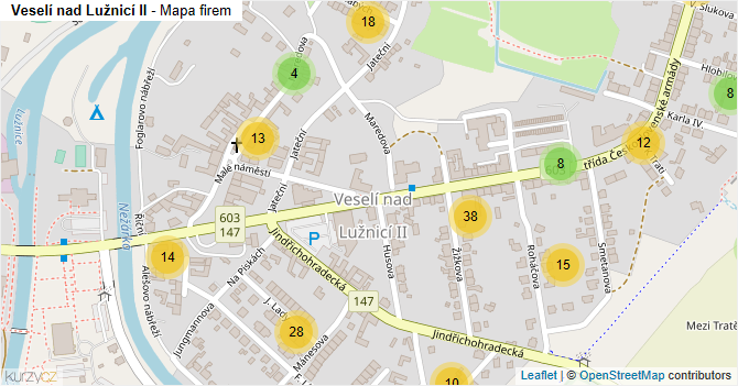Veselí nad Lužnicí II - mapa firem