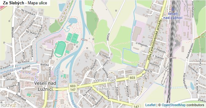 Za Slabých - mapa ulice