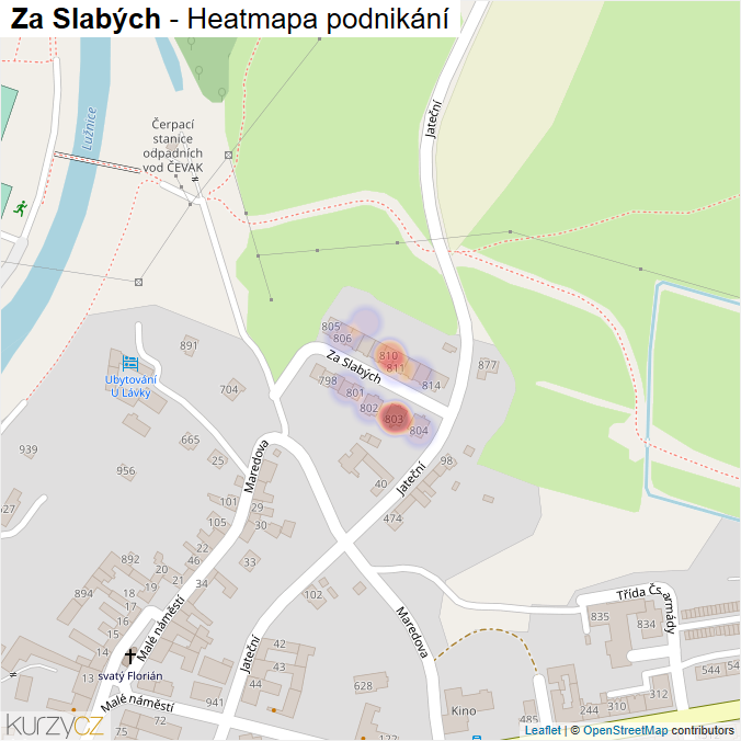 Mapa Za Slabých - Firmy v ulici.