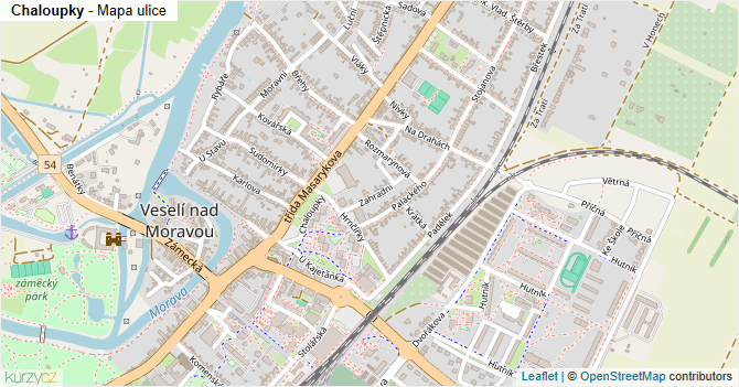 Chaloupky - mapa ulice