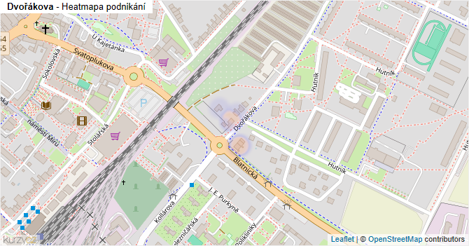Dvořákova - mapa podnikání