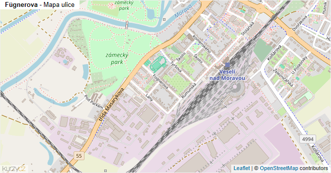 Fügnerova - mapa ulice
