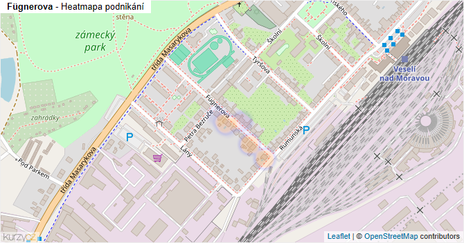 Fügnerova - mapa podnikání
