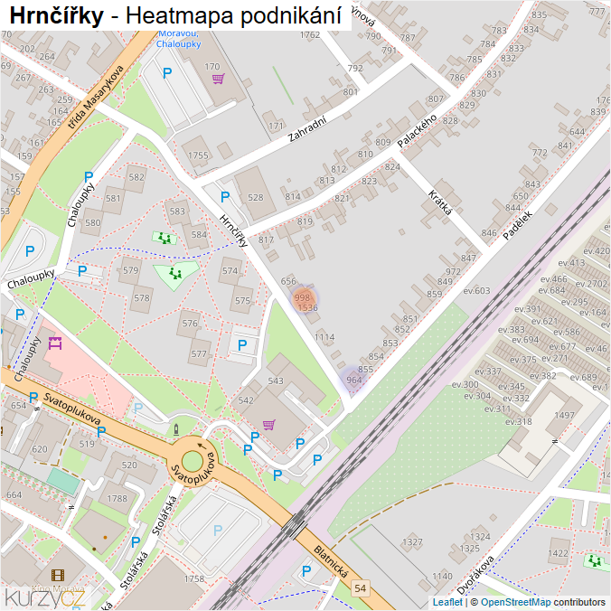 Mapa Hrnčířky - Firmy v ulici.