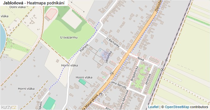 Jabloňová - mapa podnikání