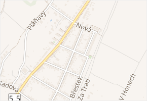 Jana Nerudy v obci Veselí nad Moravou - mapa ulice
