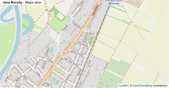 Jana Nerudy - mapa ulice
