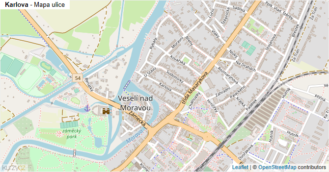 Karlova - mapa ulice