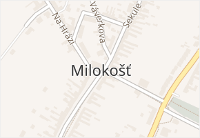 Milokošť v obci Veselí nad Moravou - mapa části obce