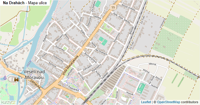 Na Drahách - mapa ulice