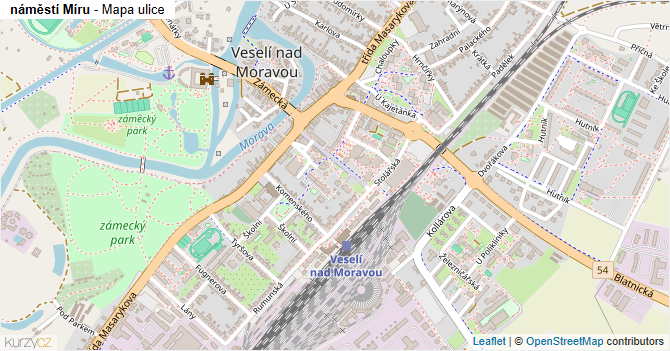 náměstí Míru - mapa ulice