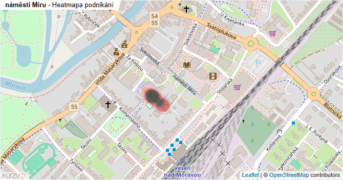 náměstí Míru - mapa podnikání