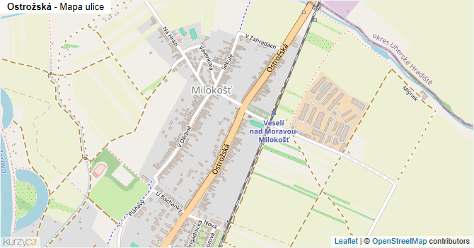 Ostrožská - mapa ulice