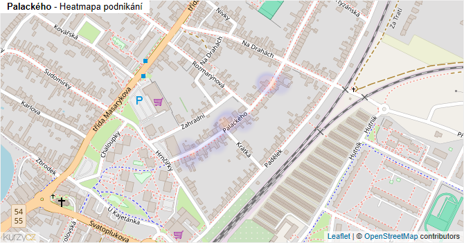 Palackého - mapa podnikání