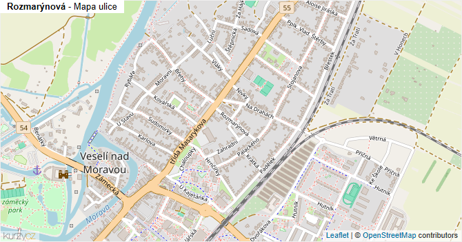 Rozmarýnová - mapa ulice