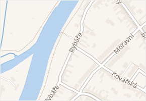 Rybáře v obci Veselí nad Moravou - mapa ulice
