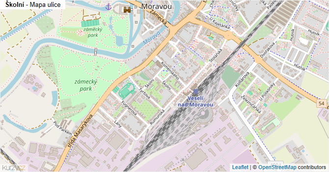 Školní - mapa ulice