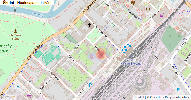 Školní - mapa podnikání