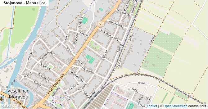 Stojanova - mapa ulice