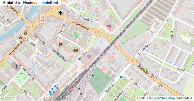 Stolářská - mapa podnikání