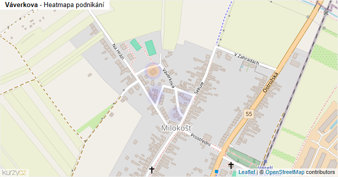 Váverkova - mapa podnikání