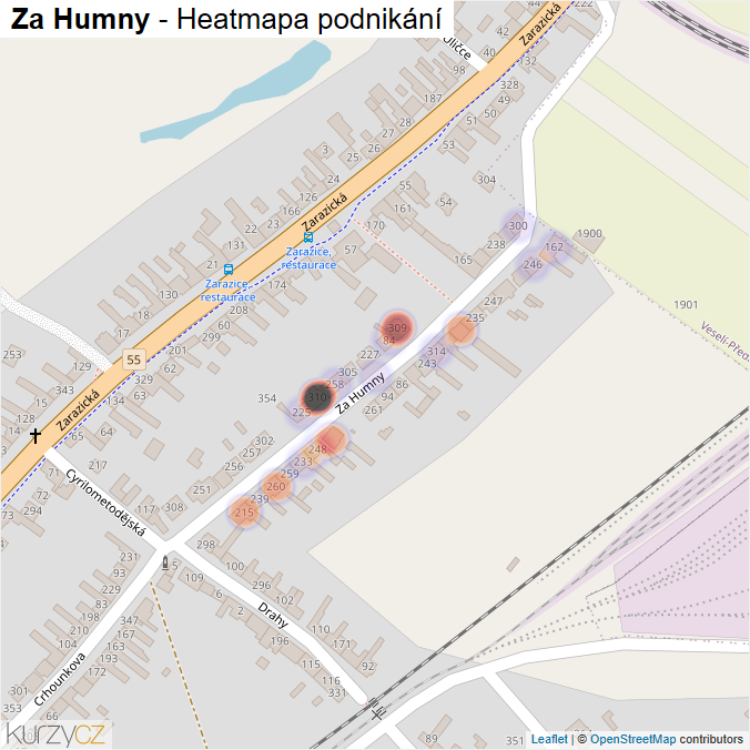 Mapa Za Humny - Firmy v ulici.