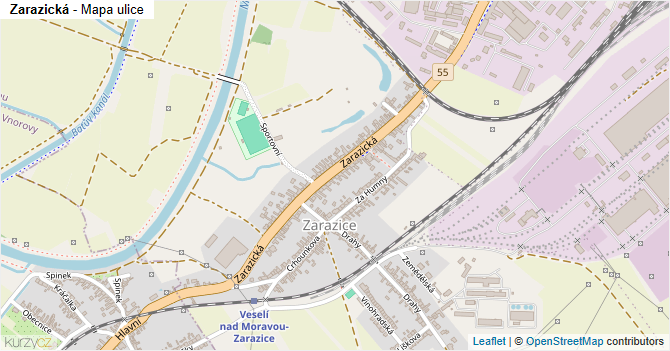 Zarazická - mapa ulice