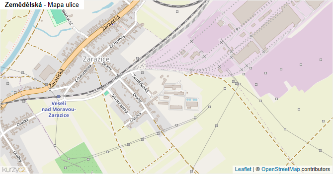 Zemědělská - mapa ulice