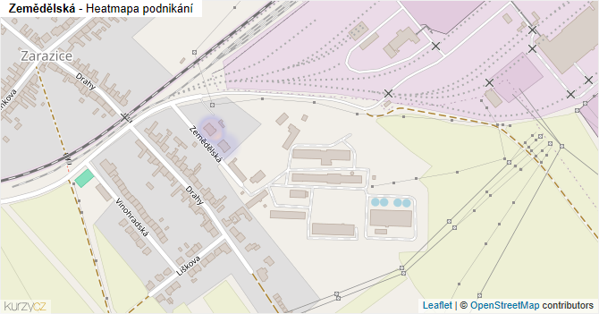 Zemědělská - mapa podnikání