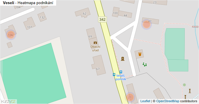 Veselí - mapa podnikání