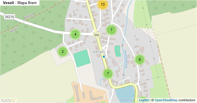 Veselí - mapa firem