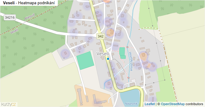 Veselí - mapa podnikání