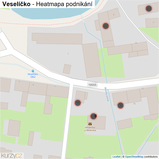 Mapa Veselíčko - Firmy v obci.
