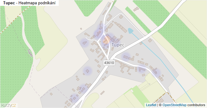 Tupec - mapa části obce
