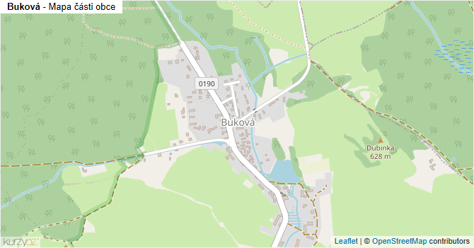 Buková - mapa části obce