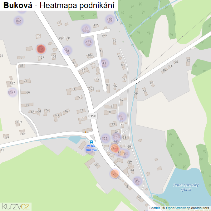 Mapa Buková - Firmy v části obce.