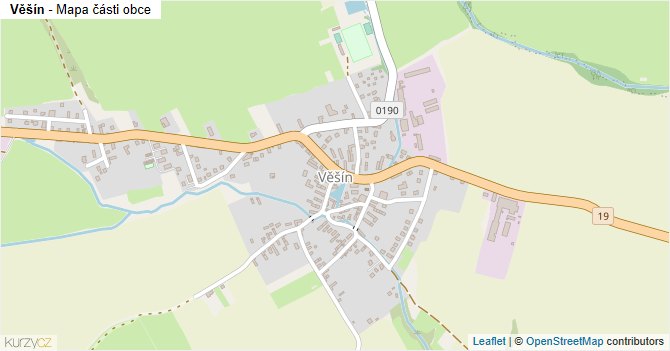Věšín - mapa části obce