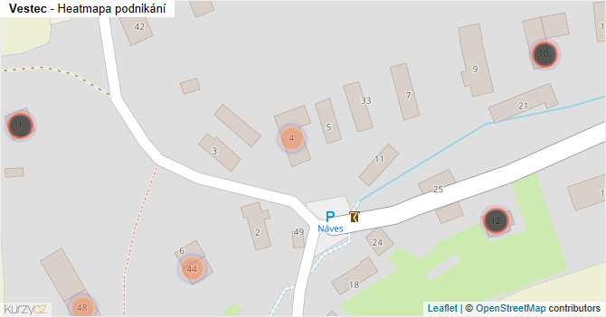 Vestec - mapa podnikání