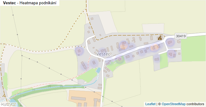 Vestec - mapa podnikání
