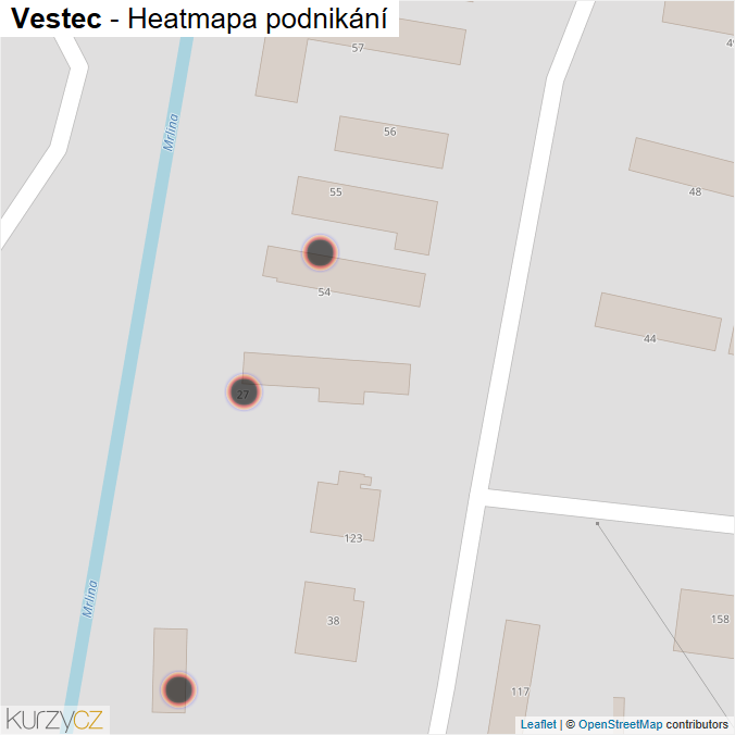 Mapa Vestec - Firmy v obci.