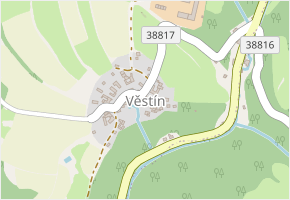 Věstín v obci Věstín - mapa části obce