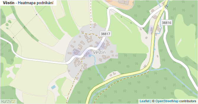 Věstín - mapa podnikání