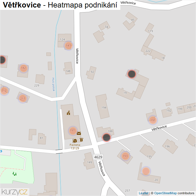 Mapa Větřkovice - Firmy v obci.