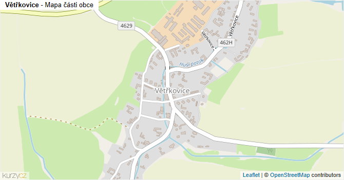 Větřkovice - mapa části obce