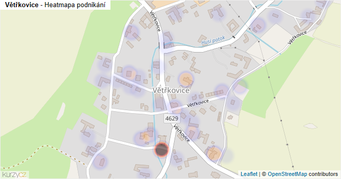 Větřkovice - mapa podnikání
