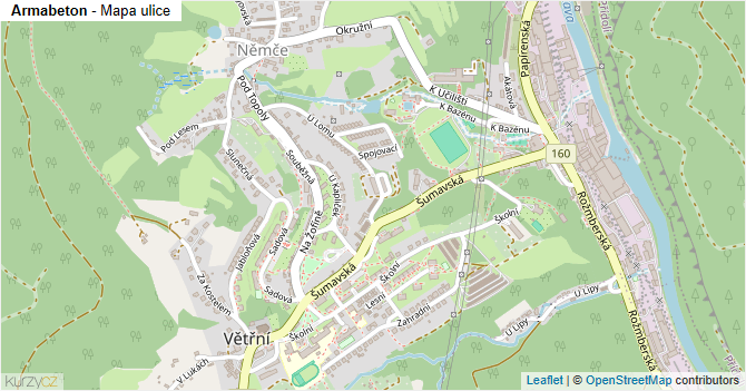 Armabeton - mapa ulice